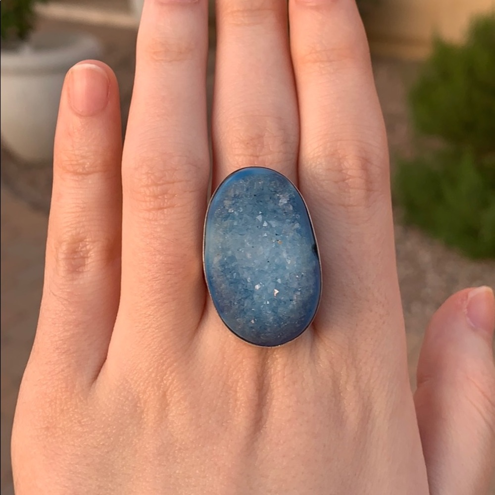 Druzy Geode Sterling Silver Ring